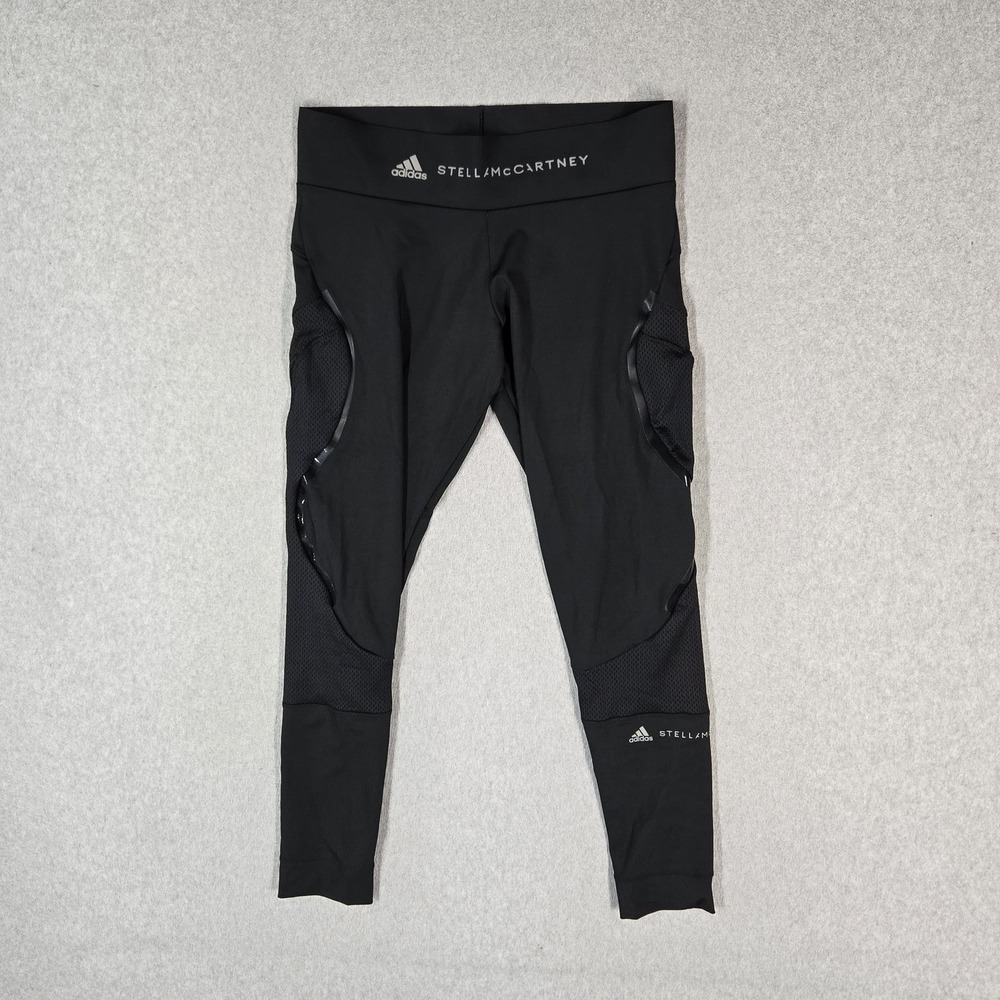 Adidas By Stella Mccartney Women Activewear Pants M Black Running Legging Logo